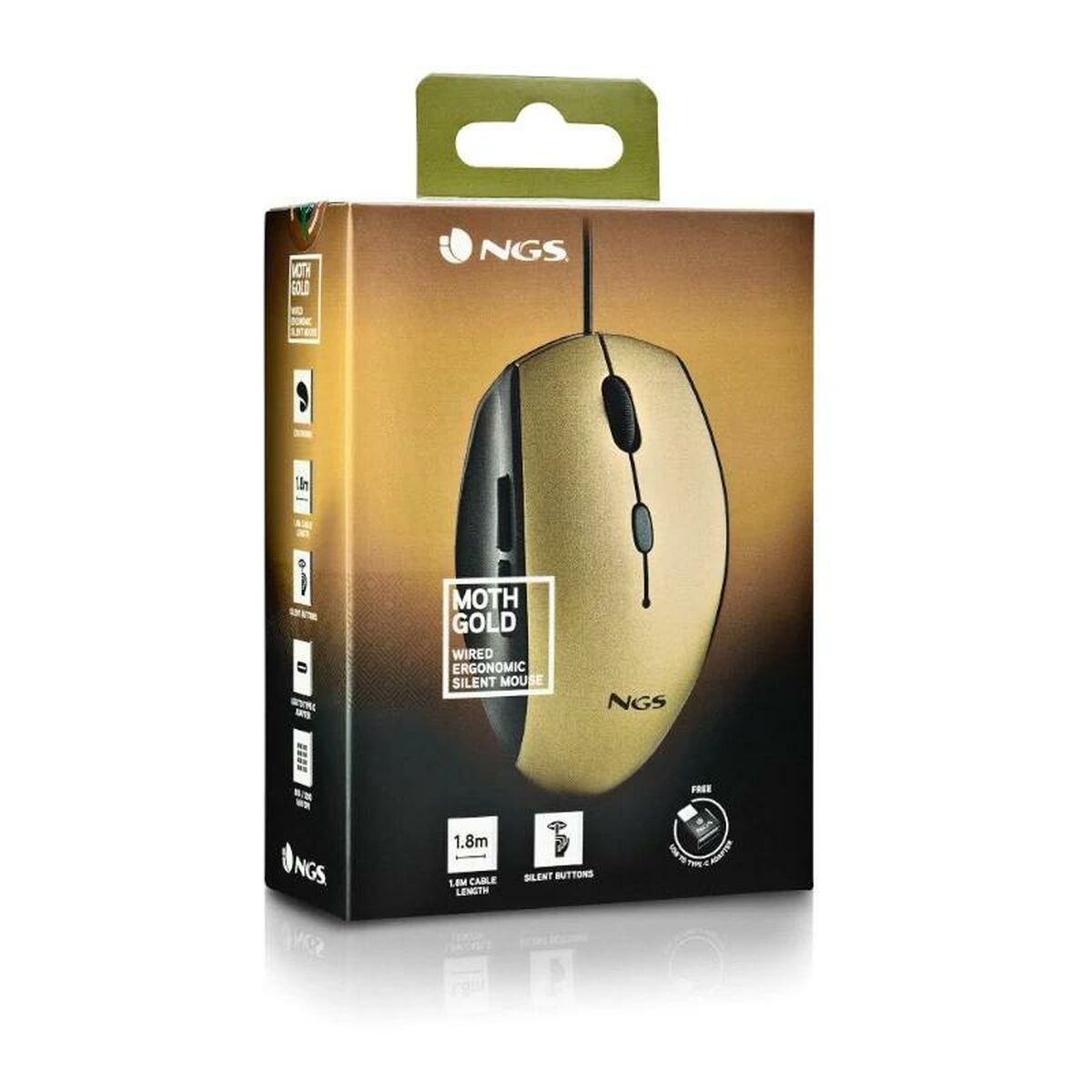 Mus NGS MOTHGOLD 1600 dpi Gyllene (1 antal) - 4