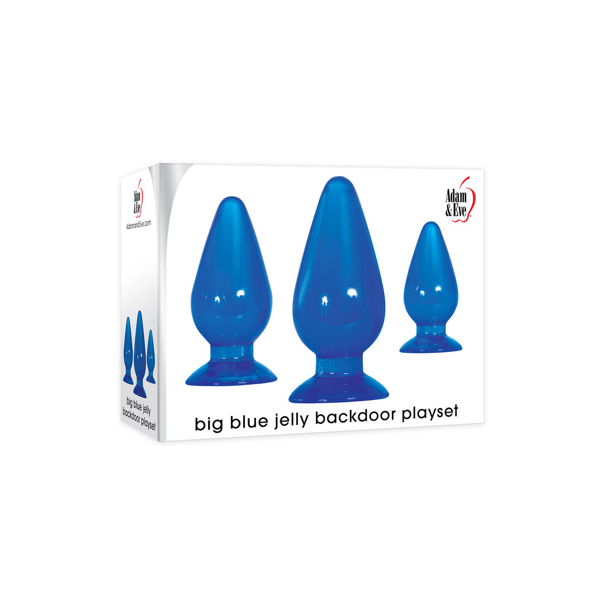 Analplugg Adam & Eve Jelly Backdoor Blå 3 Delar - 5