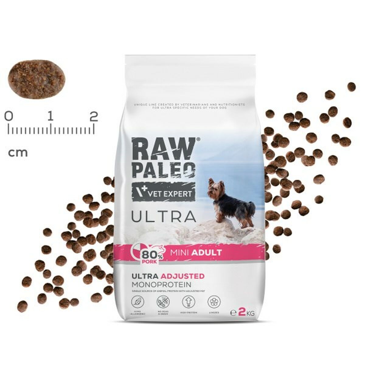 Foder VETEXPERT Ultra Pork Mini Adult Gris 8 kg - 2