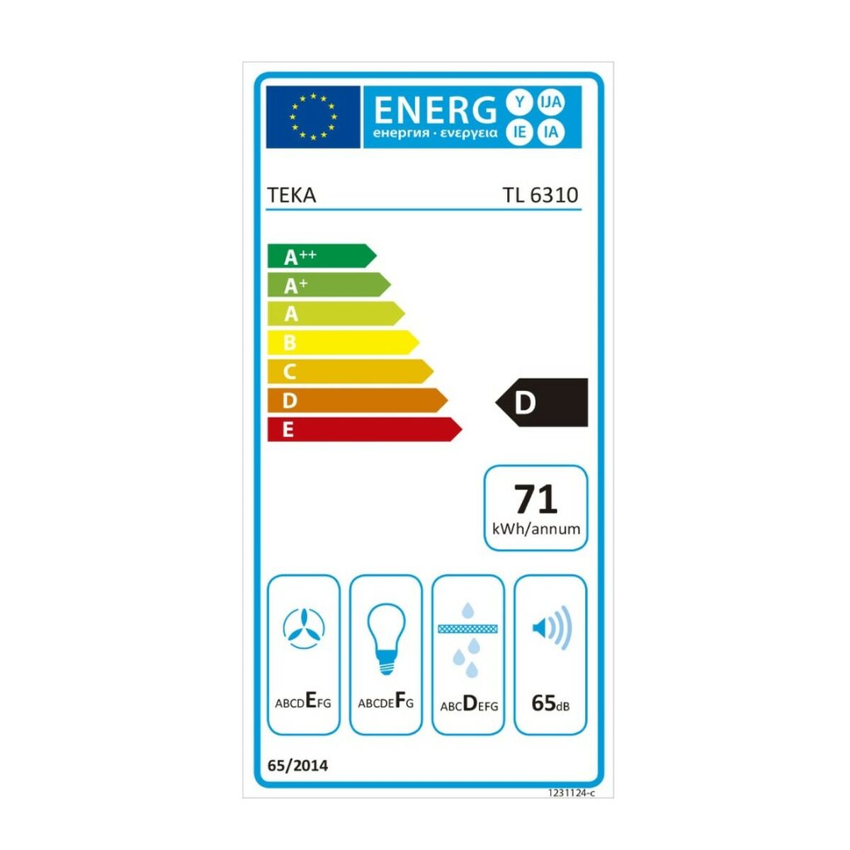Konventionell fläkt Teka TL6310W 60 cm 332 m3/h 65 dB 231W - 2