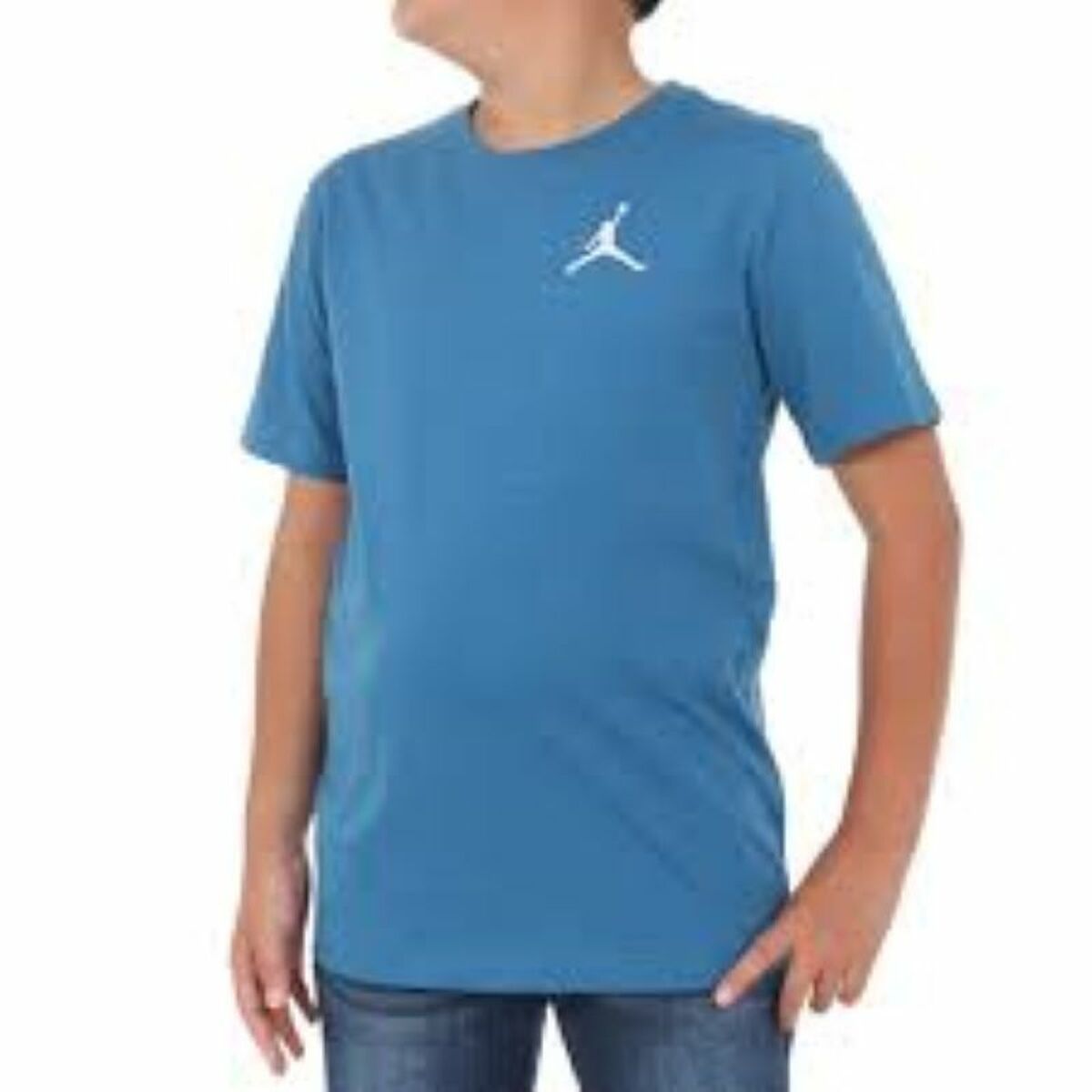 Barn T-shirt med kortärm Nike JDB JUMPMAN AIR EMB 95A873 U1R Blå - 2