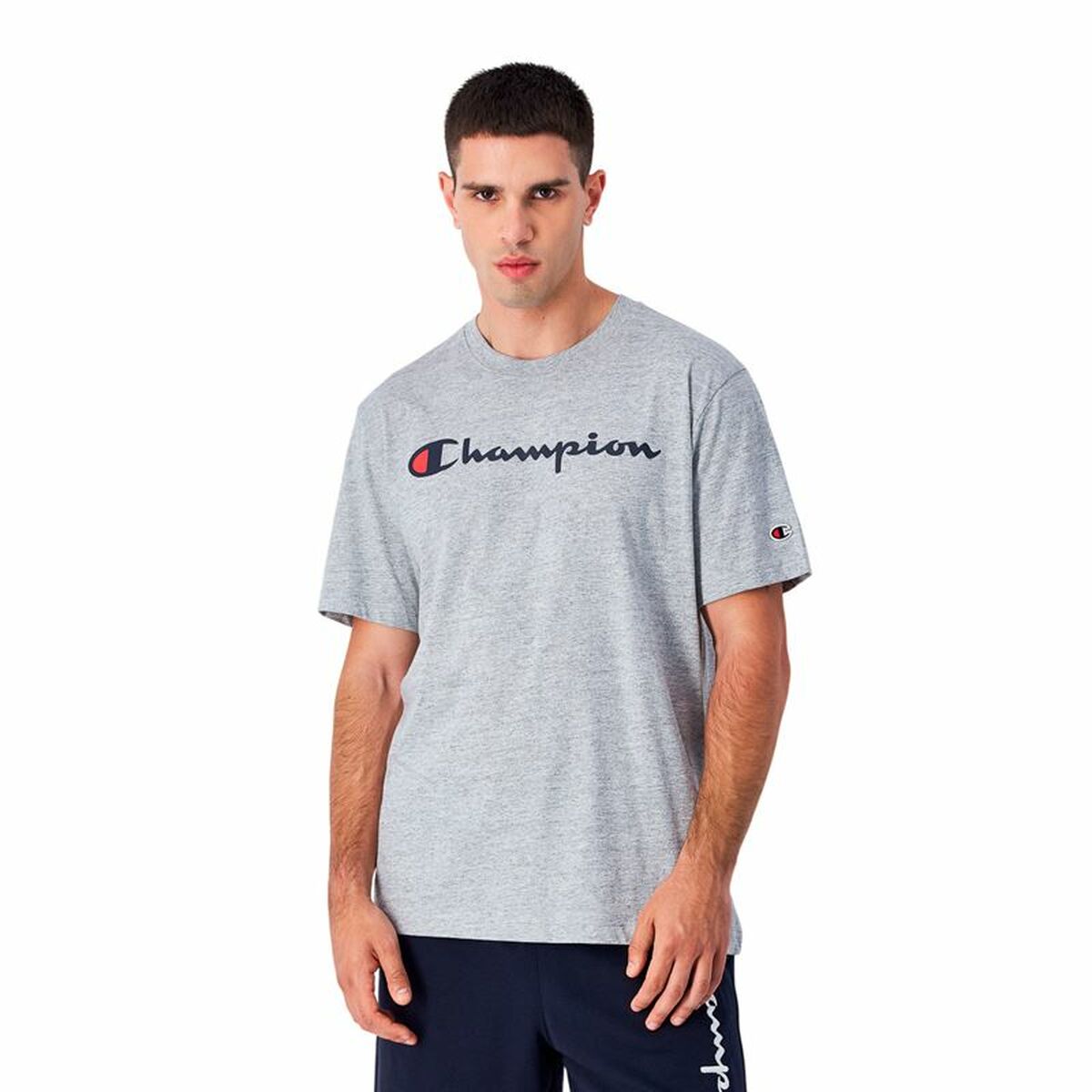 T-shirt med kortärm Herr Champion Crewneck Ljusgrå - 2