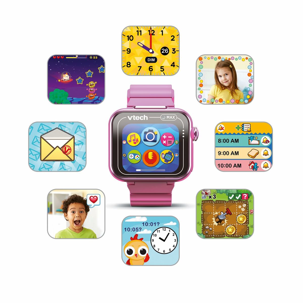 Barnklocka Vtech Kidizoom Smartwatch Max 256 MB Interaktivt Rosa - 3