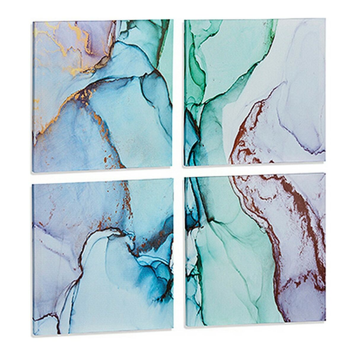 Kanvas Gift Decor Kanvas 35 x 7 x 35 cm Blå (4 Delar)