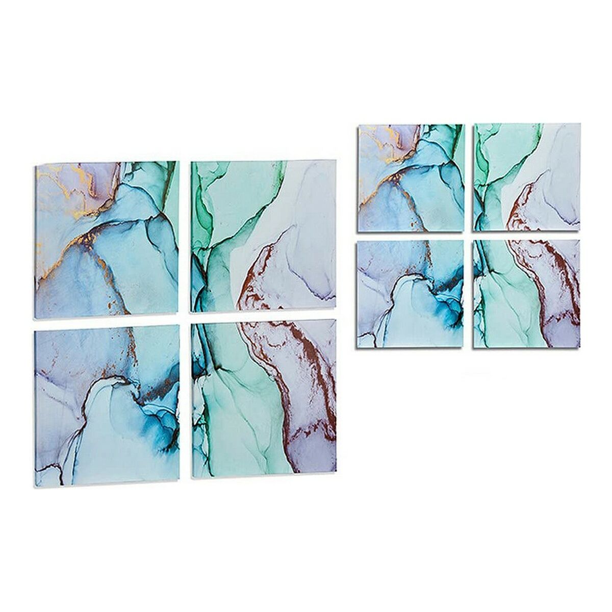 Kanvas Gift Decor Kanvas 35 x 7 x 35 cm Blå (4 Delar) - 2