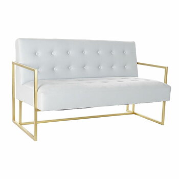 Soffa DKD Home Decor Gyllene Metall Polyester Himmelsblå (128 x 70 x 76 cm)