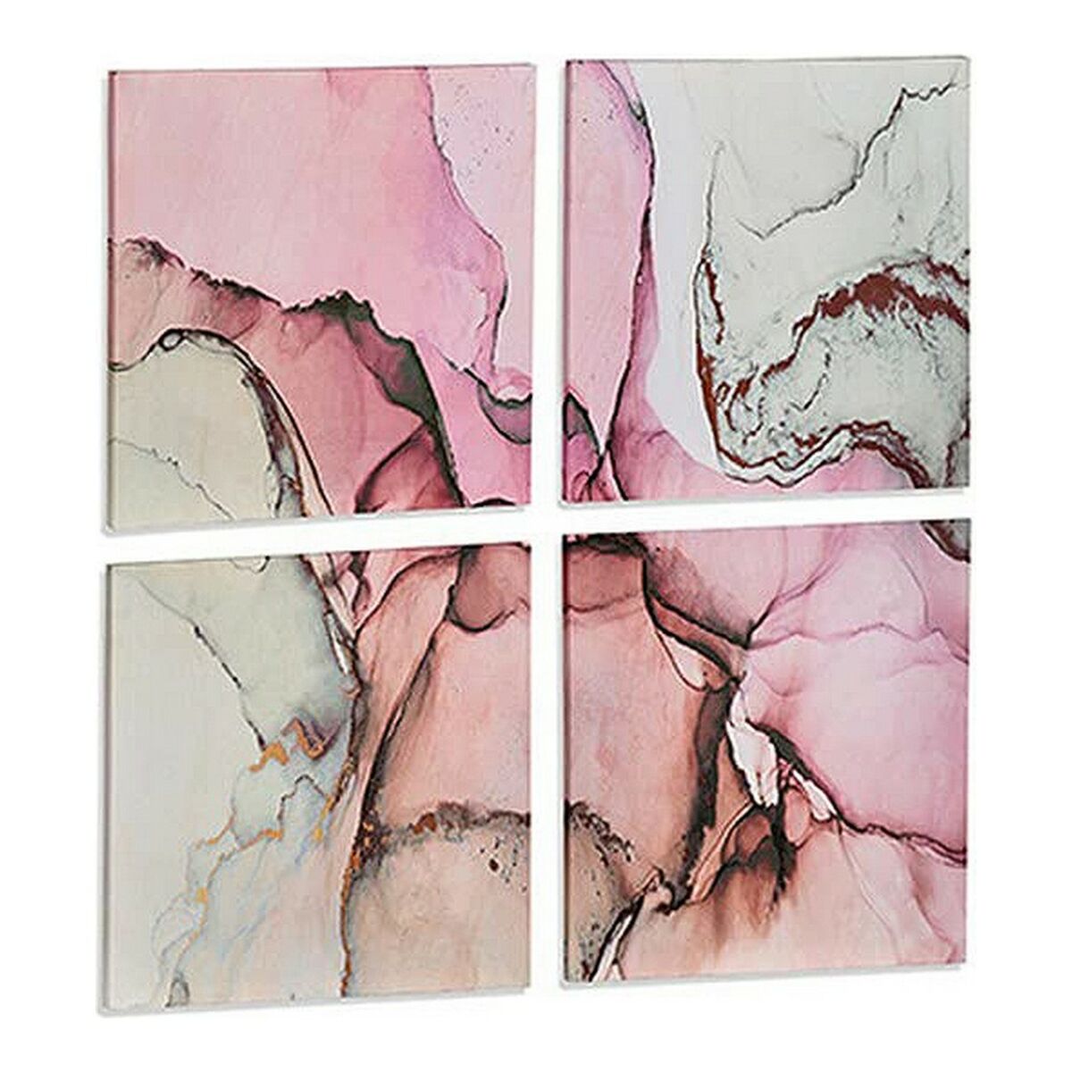 Kanvas Gift Decor Kanvas 35 x 7 x 35 cm Marmor (4 Delar)