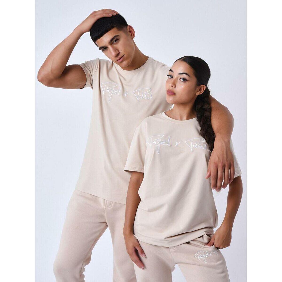 T-shirt med kortärm Herr Project X Paris 1910076 BG2 Beige - 2