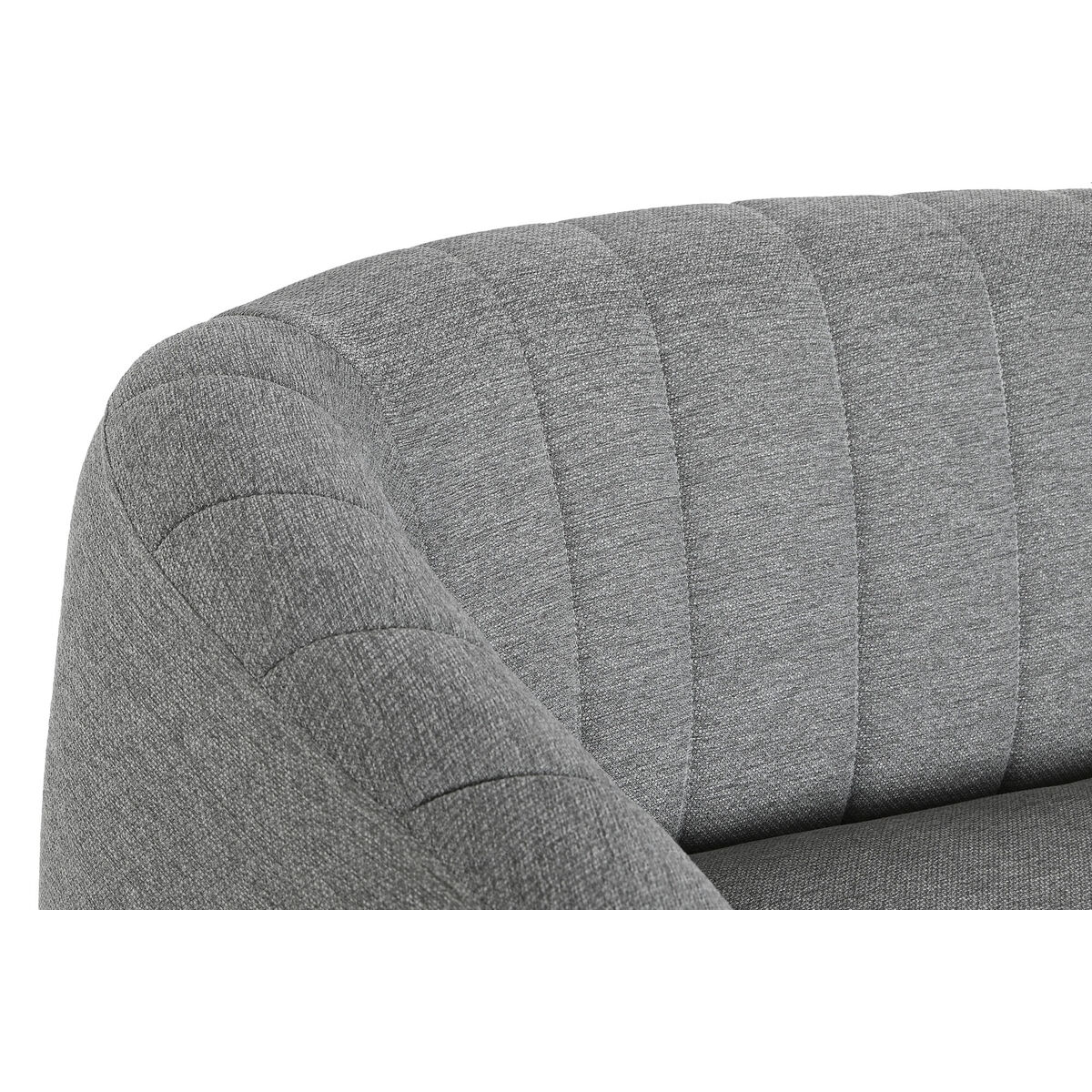 Soffa DKD Home Decor Svart Grå Skum Trä Metall Sammet Scandi 129 x 75 x 73 cm - 2