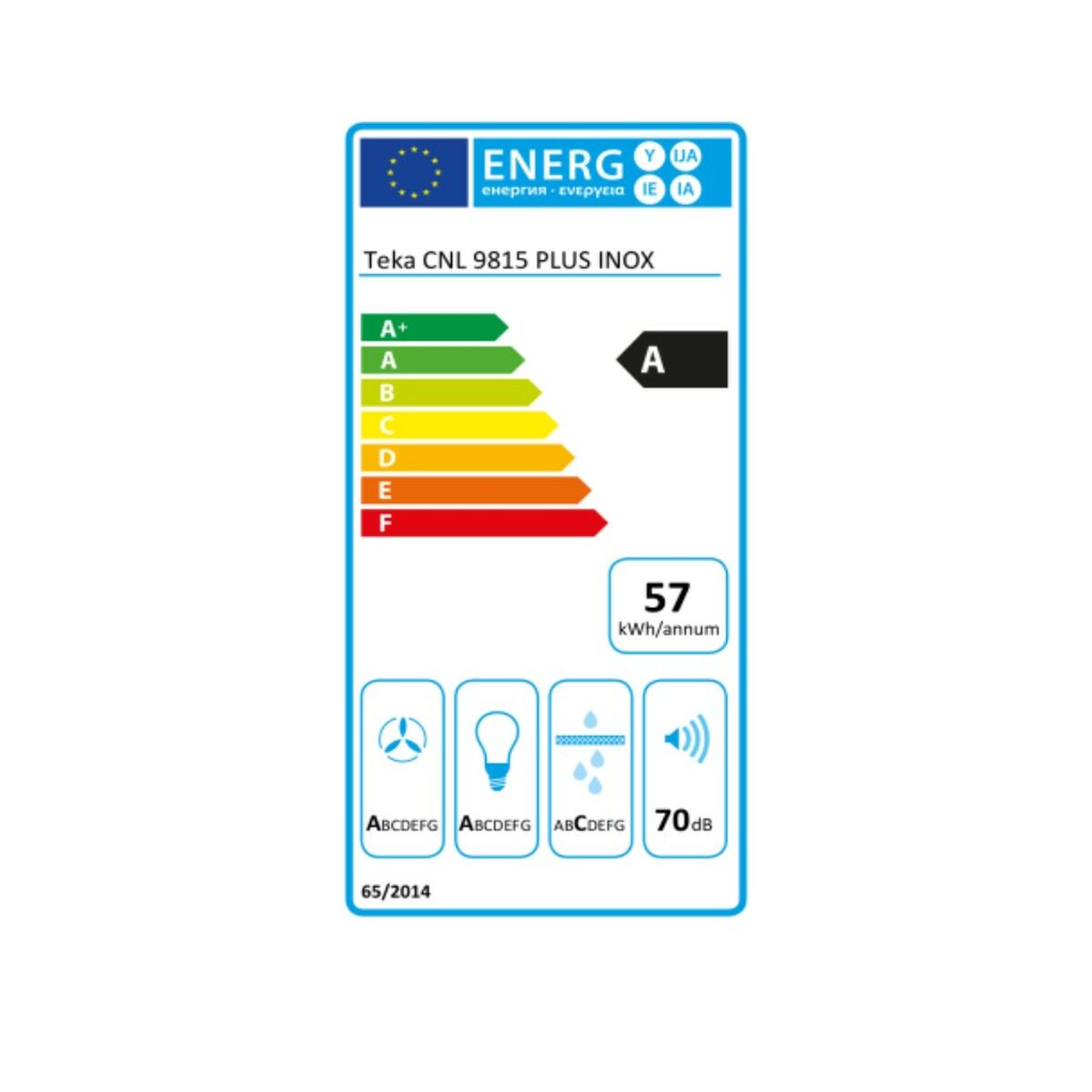Konventionell fläkt Teka CNL9815 PLUS 90 cm 730 m3/h 65 dB 277W Grå Silvrig Stål A - 2