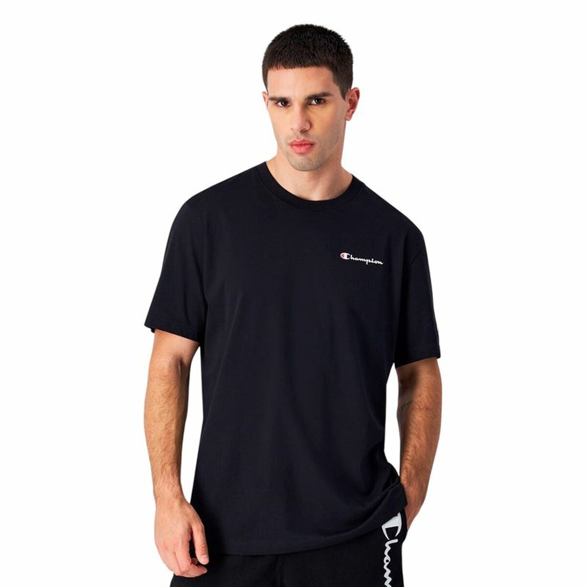 T-shirt med kortärm Herr Champion Champion Crewneck Svart - 2