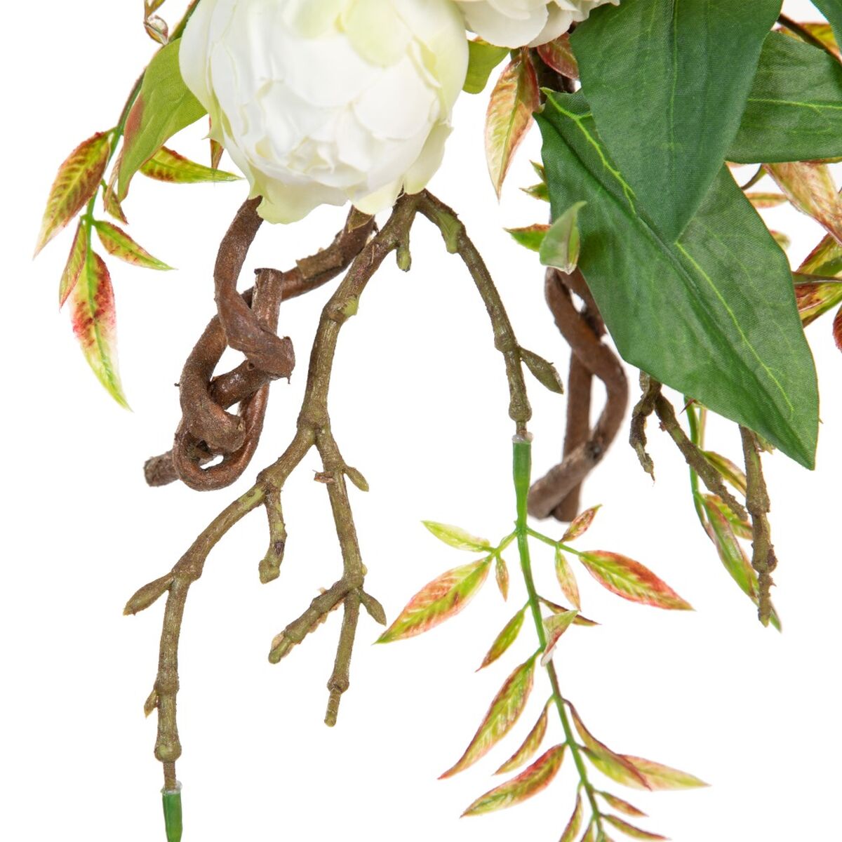 Dekorativa blommor 65 x 30 x 18 cm Vit Pion - 3