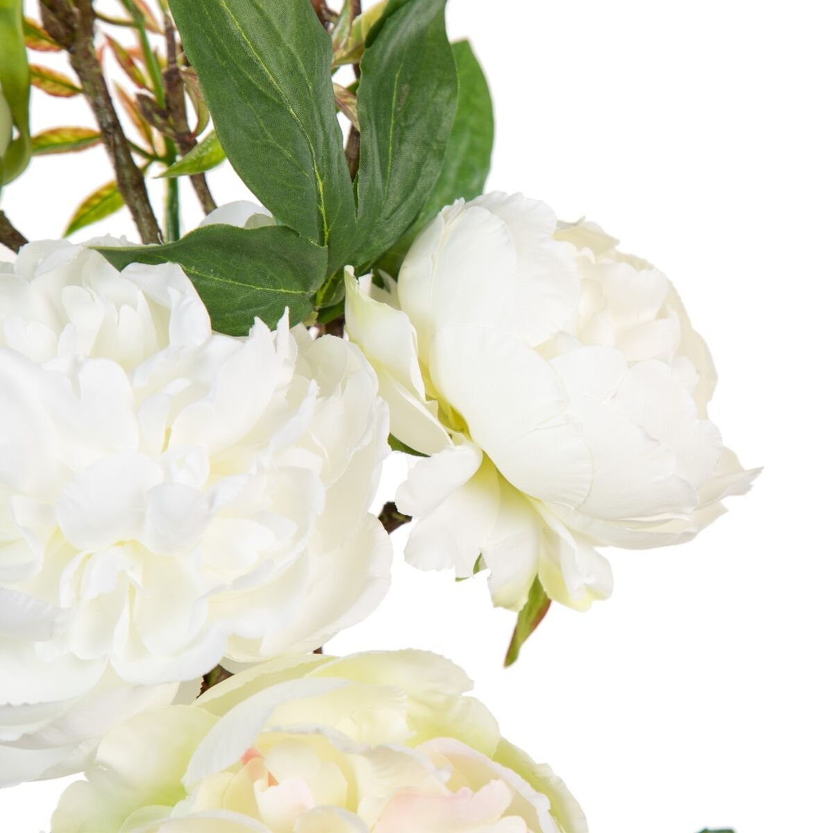 Dekorativa blommor 65 x 30 x 18 cm Vit Pion - 4