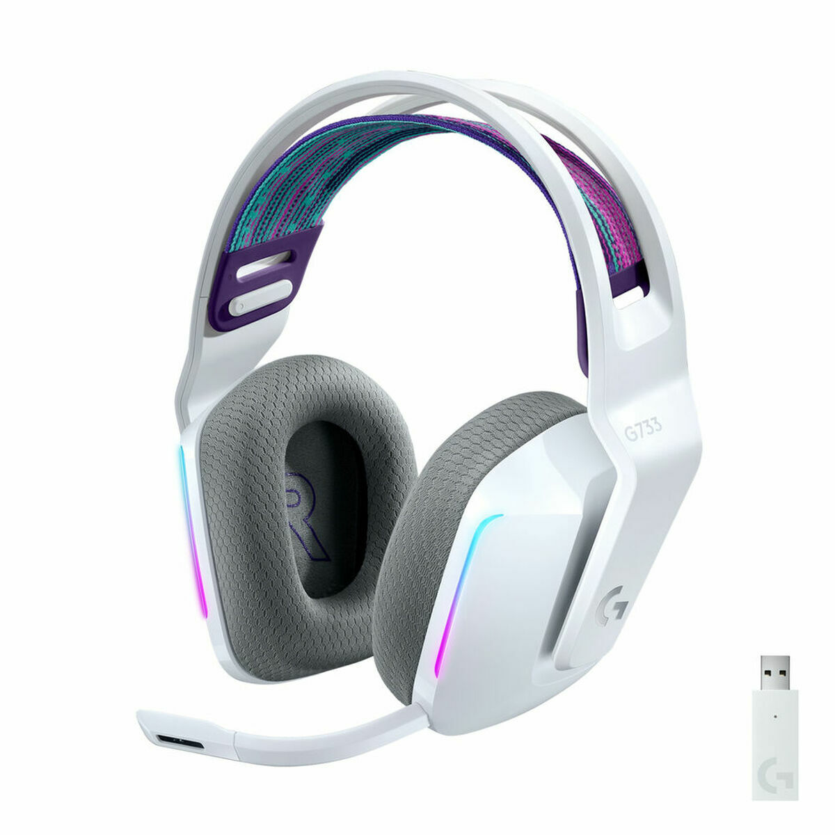 Trådlösa Hörlurar Logitech G733 Lightspeed Headset Vit