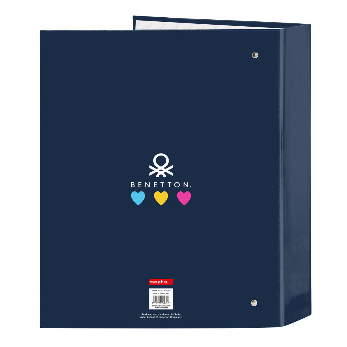 Ringpärm Benetton Love Marinblå A4 (27 x 33 x 6 cm) - 4