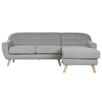 Soffa Home ESPRIT Grå Kräm Scandi 226 x 144 x 84 cm