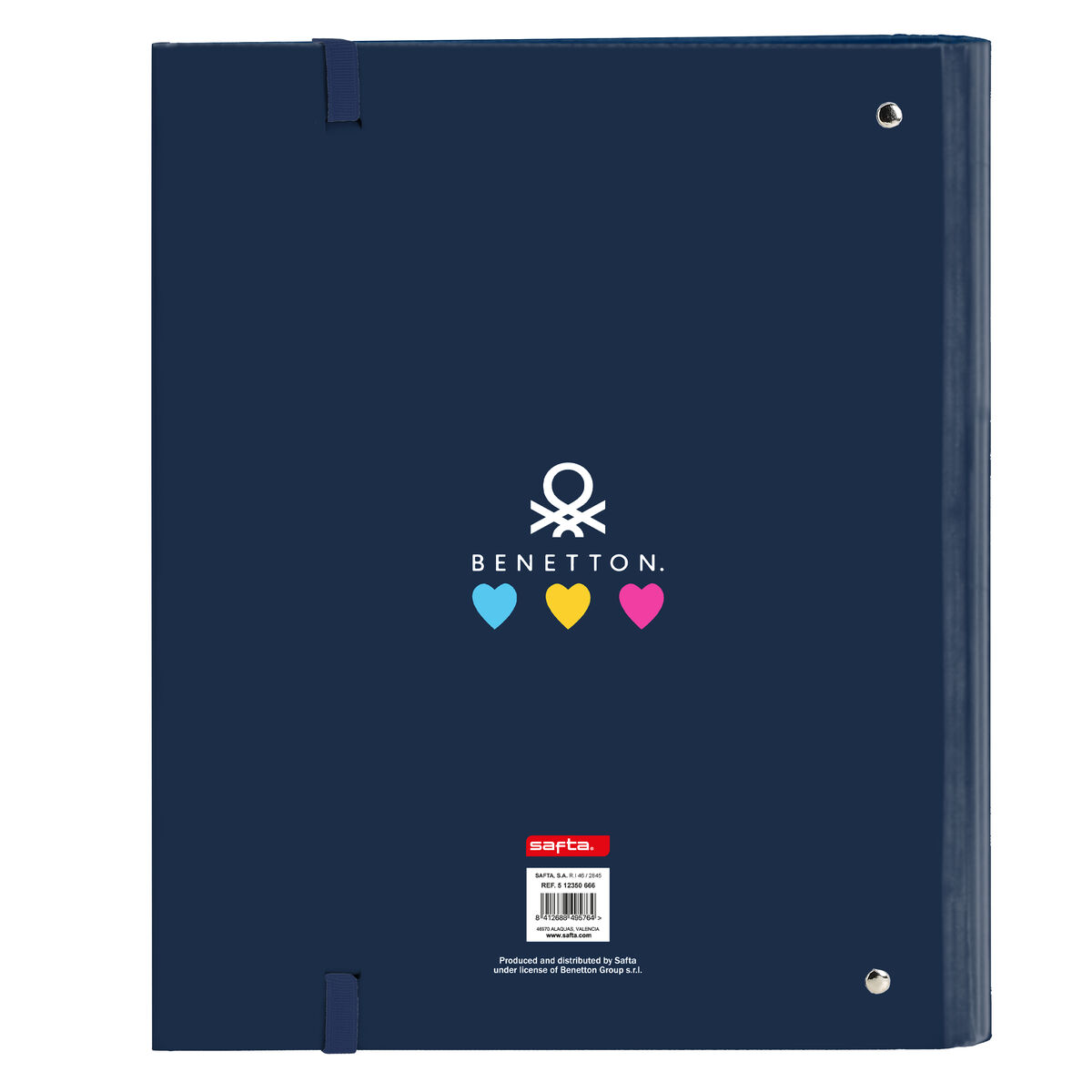Ringpärm Benetton Love Marinblå (27 x 32 x 3.5 cm) - 4