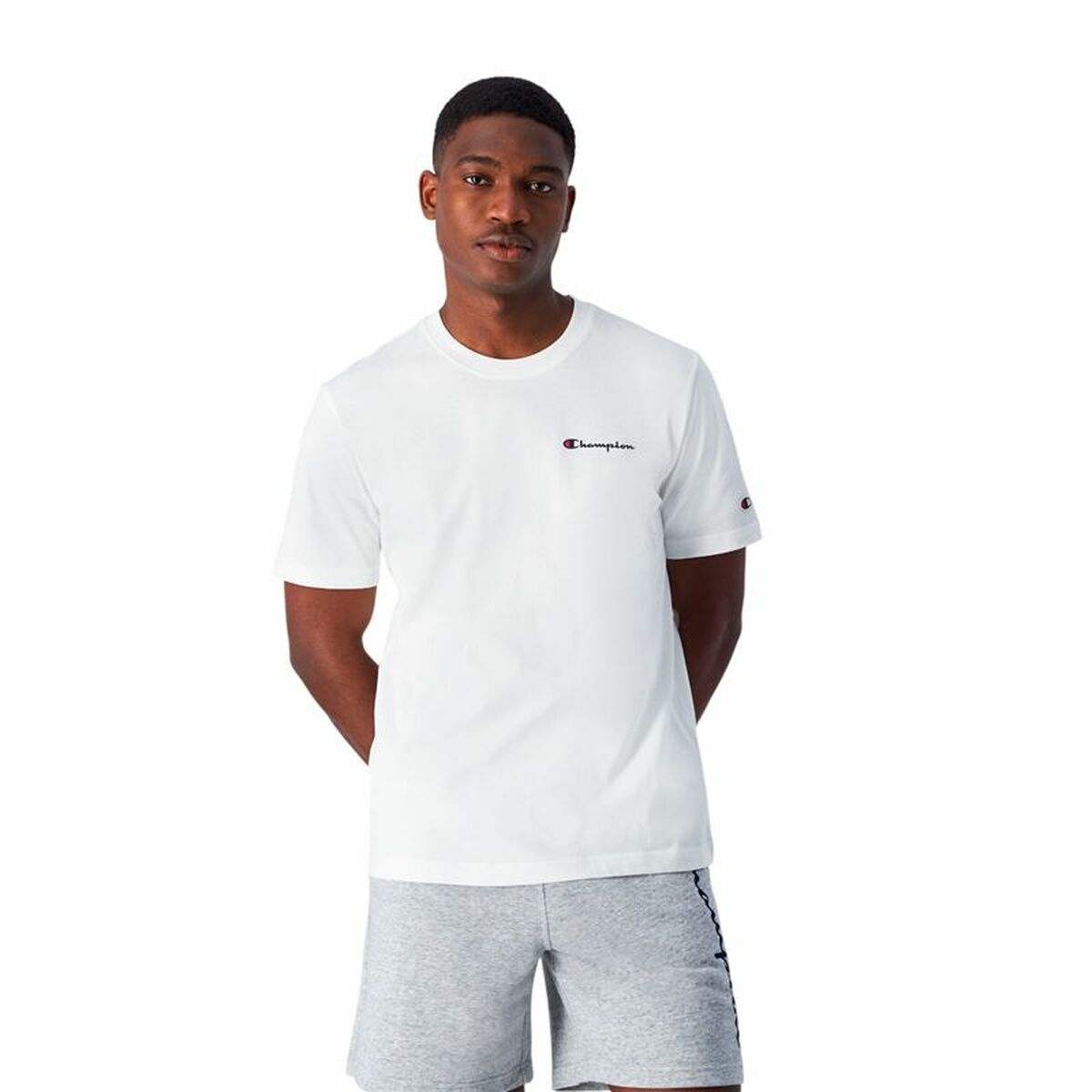 T-shirt med kortärm Herr Champion Crewneck Vit - 2