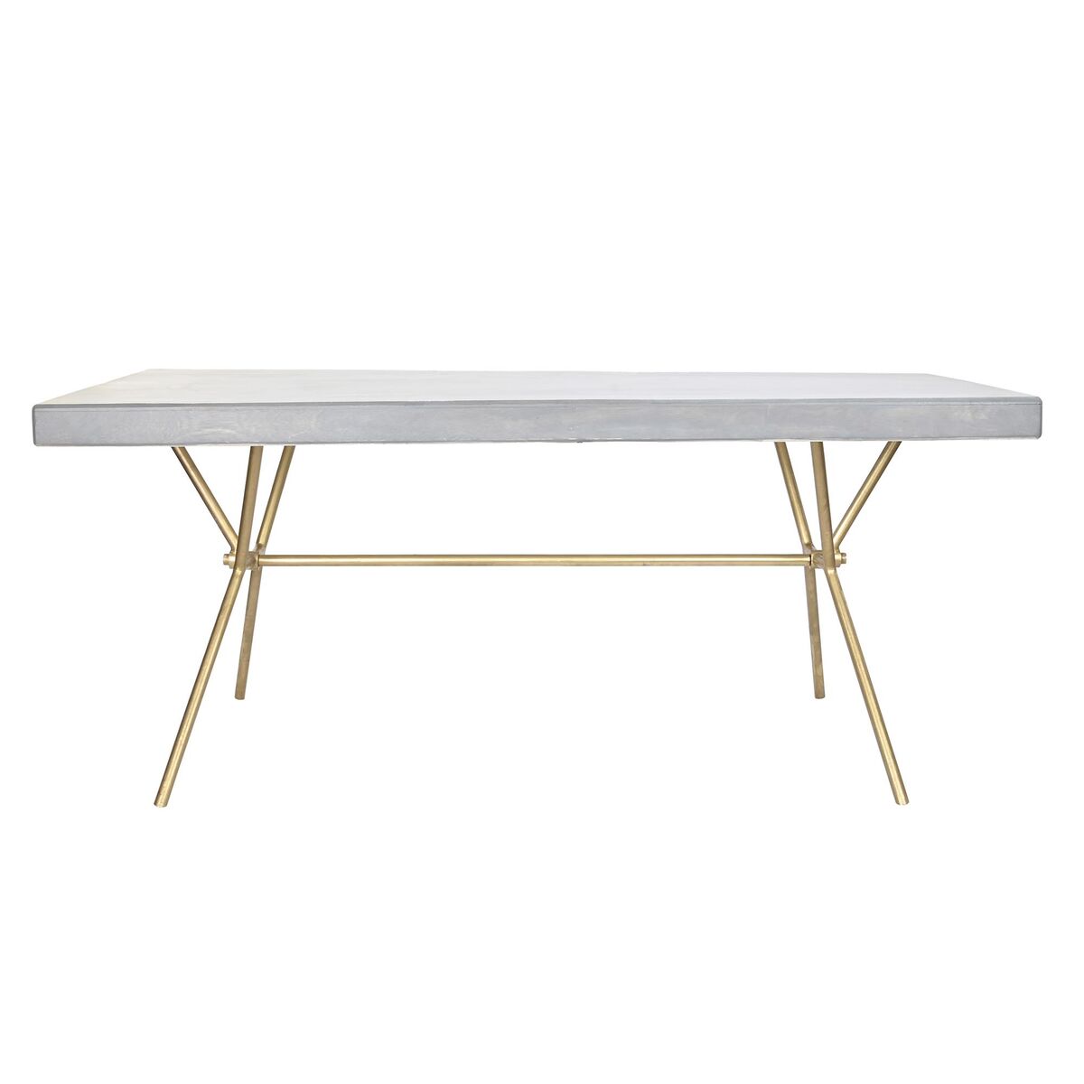 Matsalsbord DKD Home Decor Grå Gyllene Vit Mässing Mangoträ (180 x 90 x 76 cm) - 3