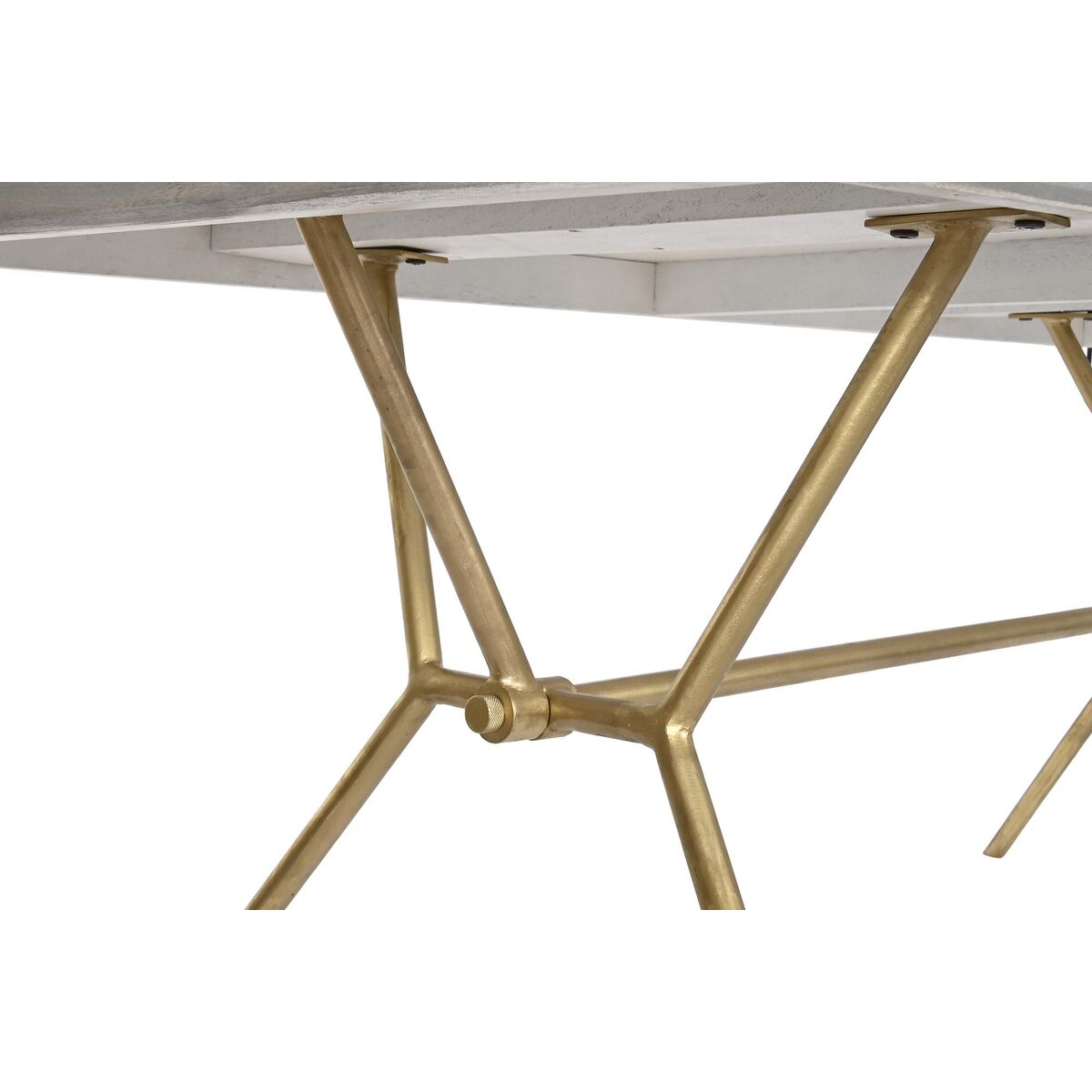 Matsalsbord DKD Home Decor Grå Gyllene Vit Mässing Mangoträ (180 x 90 x 76 cm) - 2