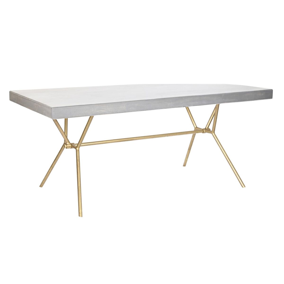 Matsalsbord DKD Home Decor Grå Gyllene Vit Mässing Mangoträ (180 x 90 x 76 cm) - 4
