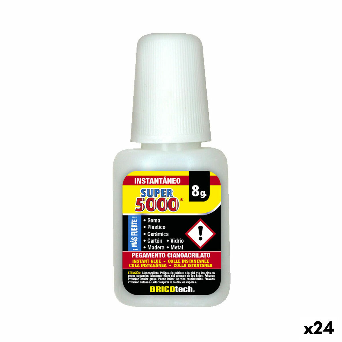 Omedelbar vidhäftning Bricotech Super 5000 8 g (24 antal)