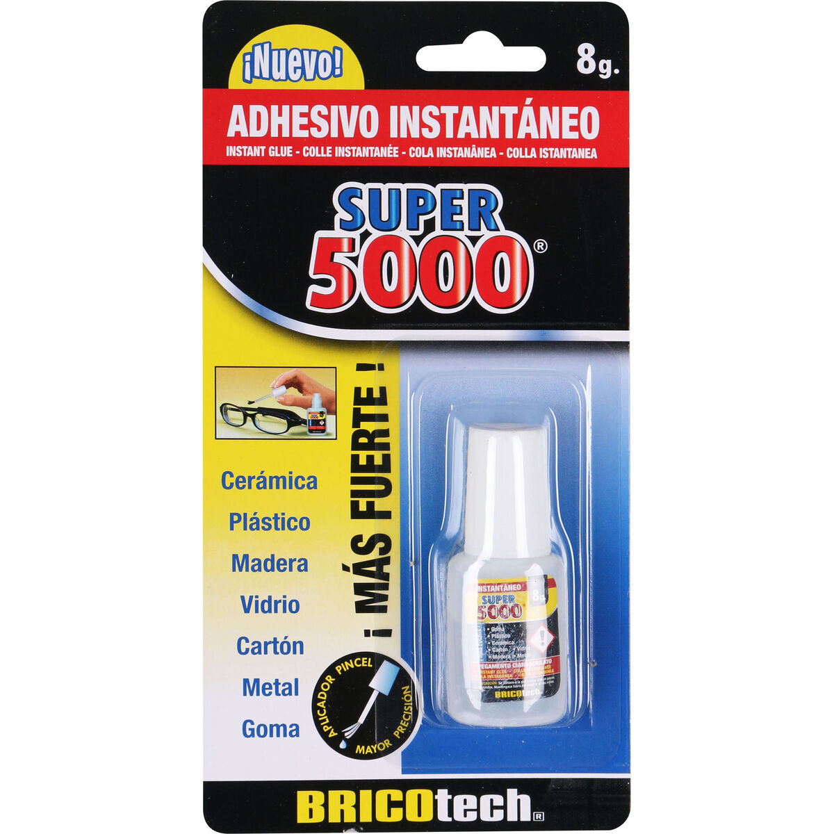 Omedelbar vidhäftning Bricotech Super 5000 8 g (24 antal) - 2