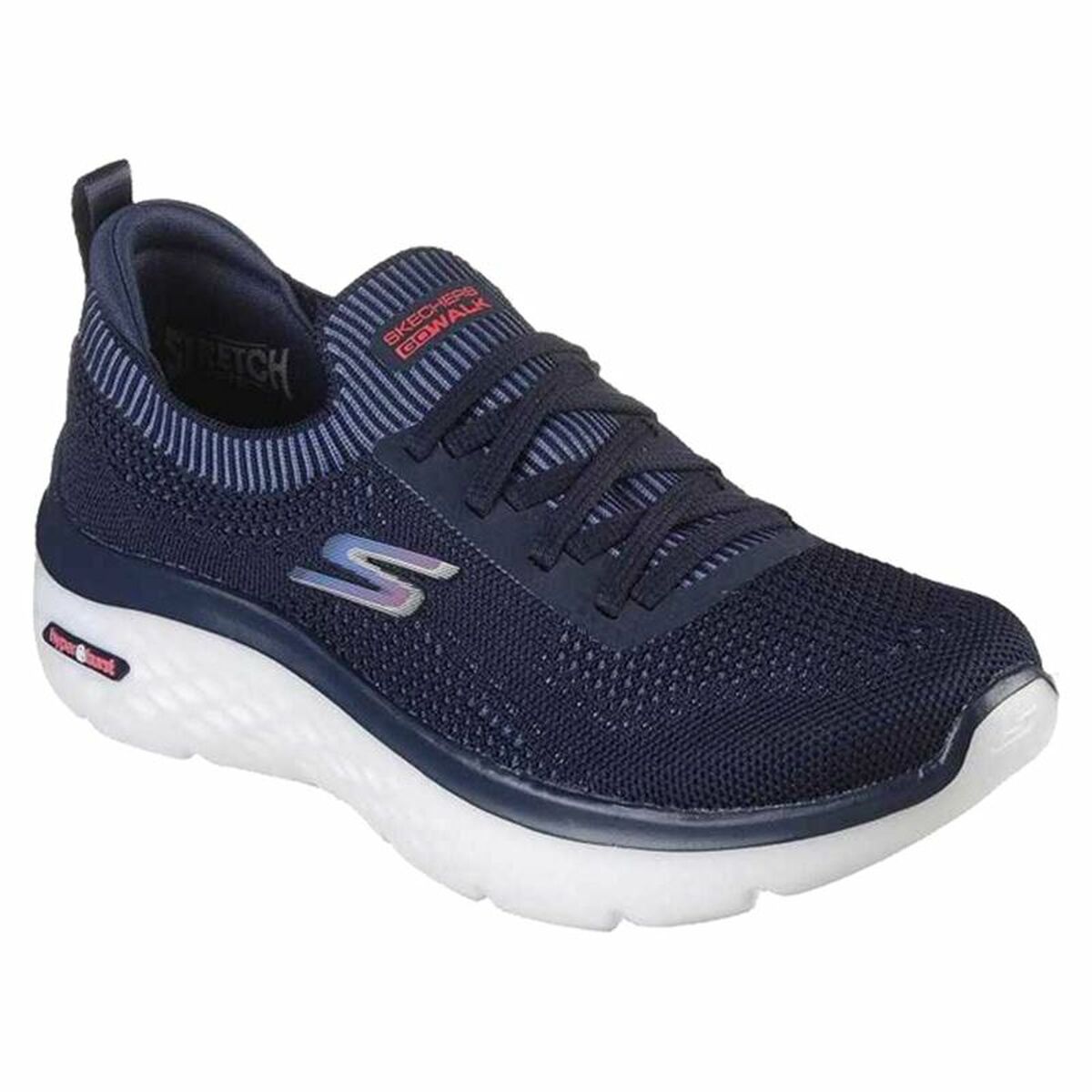 Löparskor, Vuxna Skechers Engineered Flat Knit W Blå Svart - 15