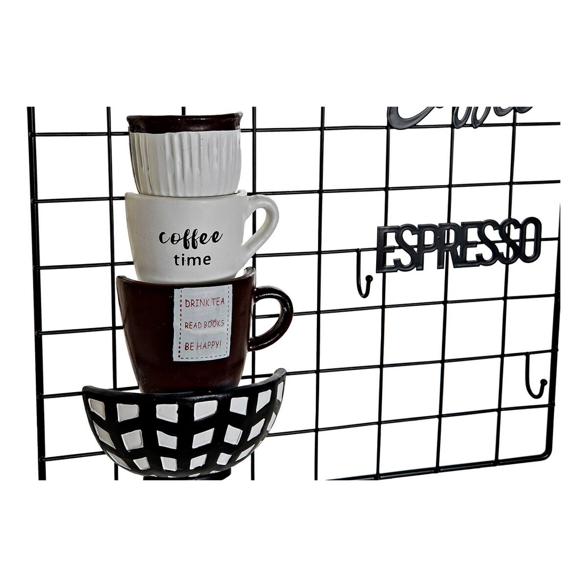 Väggdekoration DKD Home Decor Coffee Vit Svart Vintage 30 x 4 x 38 cm - 8