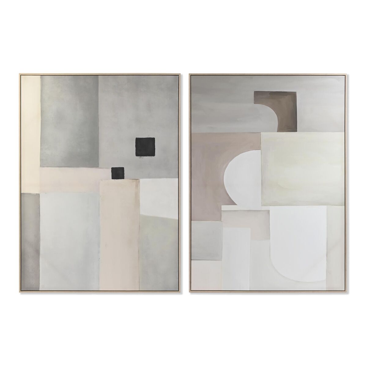 Kanvas DKD Home Decor Beige Grå Abstrakt Urban 100 x 4 x 140 cm (2 antal)