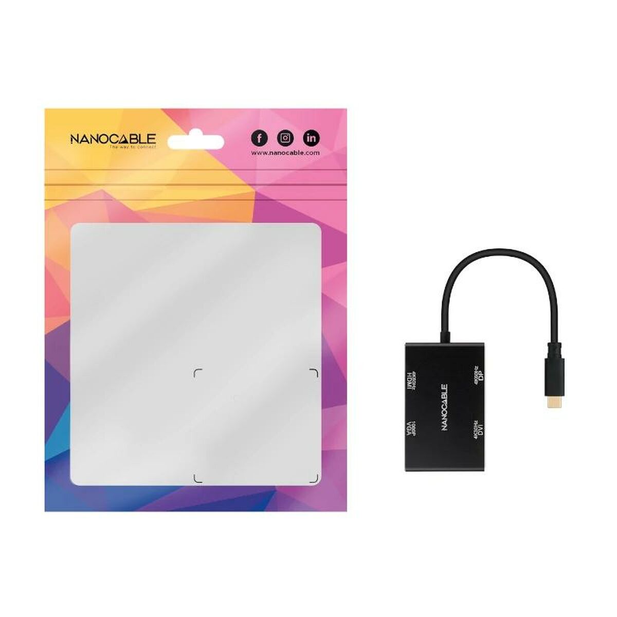 USB-HUB-C NANOCABLE 10.16.4307 Svart - 3