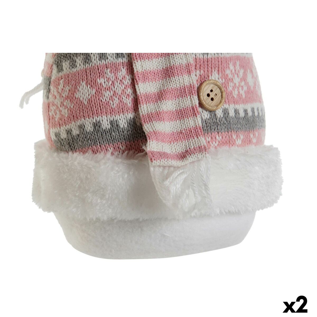 Snögubbe DKD Home Decor Vit Brun Rosa 30 x 16 x 33 cm (2 antal) - 6