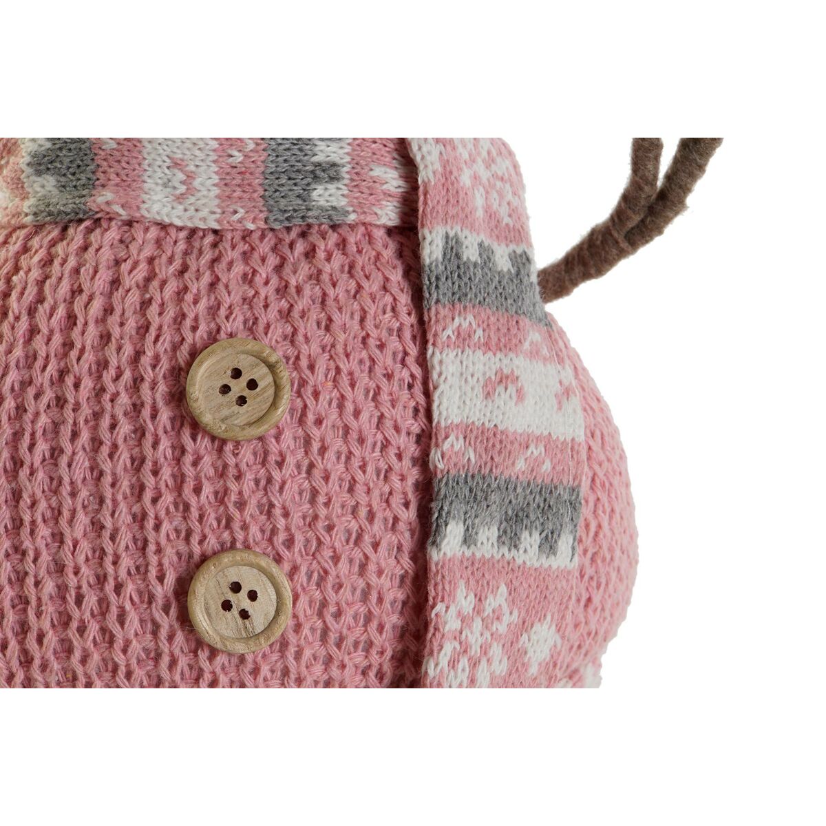 Snögubbe DKD Home Decor Vit Brun Rosa 30 x 16 x 33 cm (2 antal) - 3