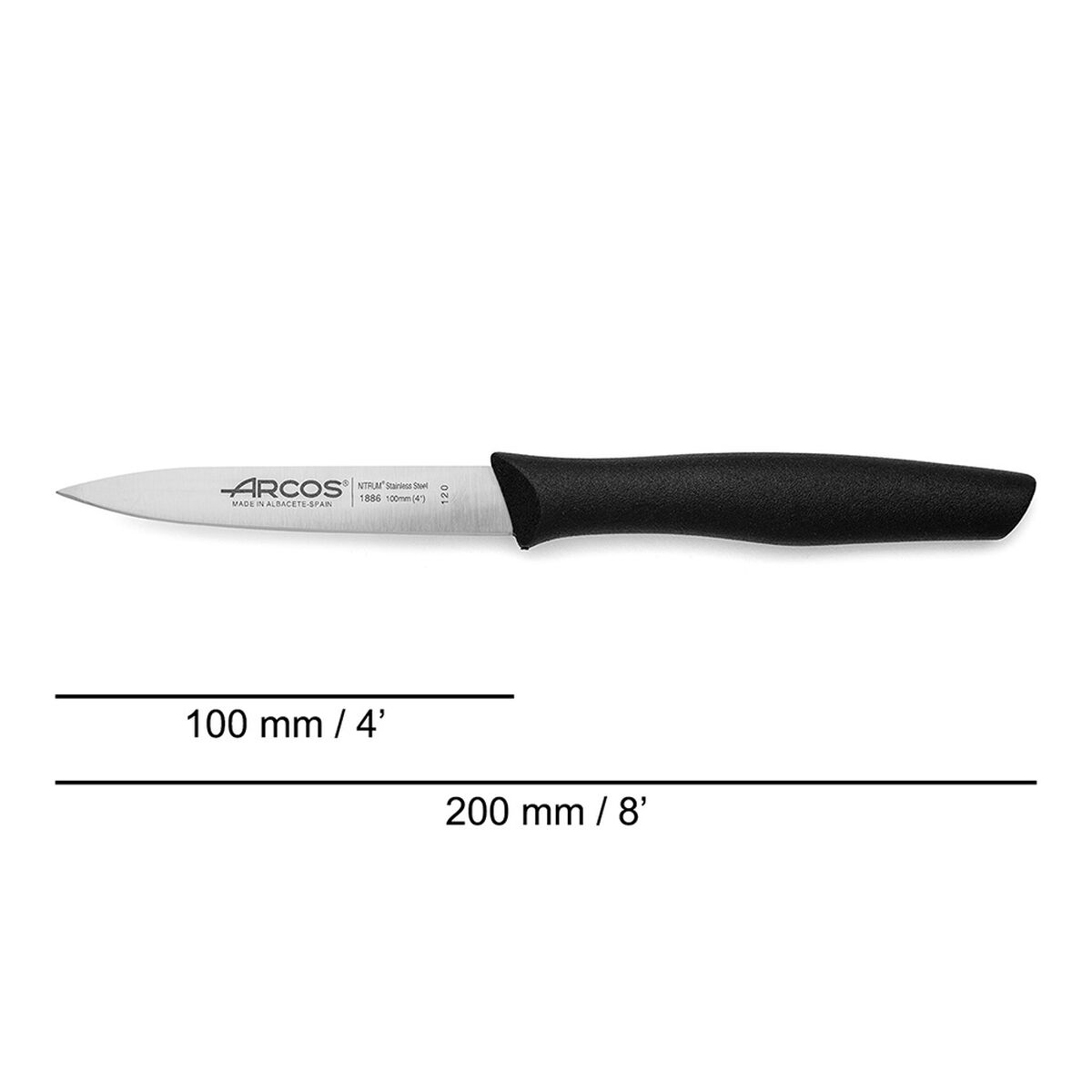 Grönsakskniv Arcos serie nova Svart Rostfritt stål polypropen 10 cm - 2
