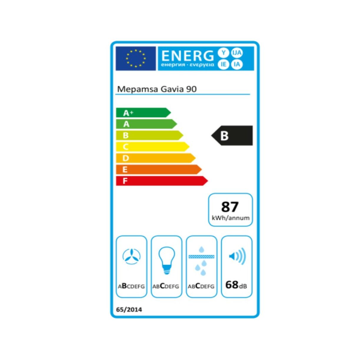 Konventionell fläkt Mepamsa 320.0528.014 90 cm 740 m3/h 53 dB 250W Stål B - 2