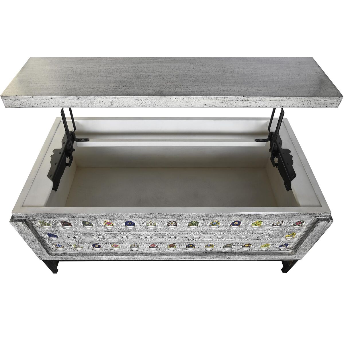 Soffbord DKD Home Decor Metall Mangoträ (116 x 60 x 51 cm) - 10