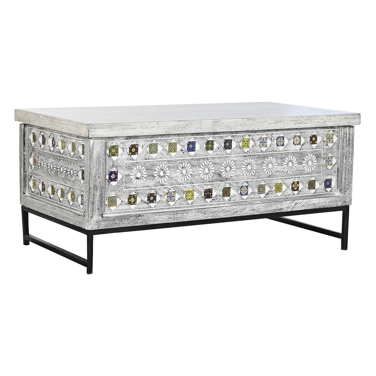 Soffbord DKD Home Decor Metall Mangoträ (116 x 60 x 51 cm)