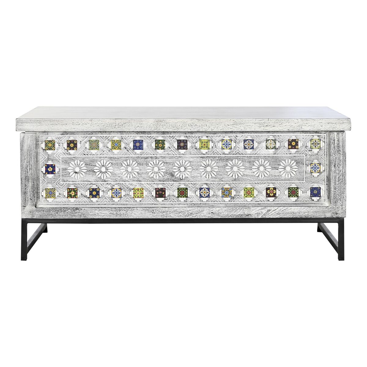 Soffbord DKD Home Decor Metall Mangoträ (116 x 60 x 51 cm) - 3