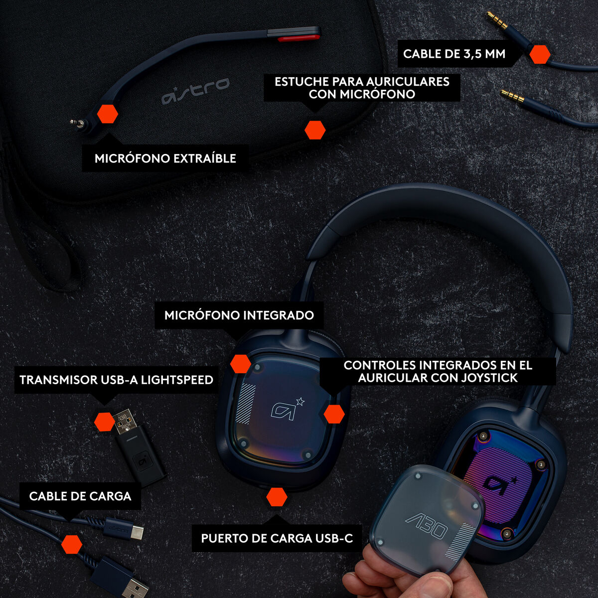 Hörlurar Logitech A30  Blå - 3