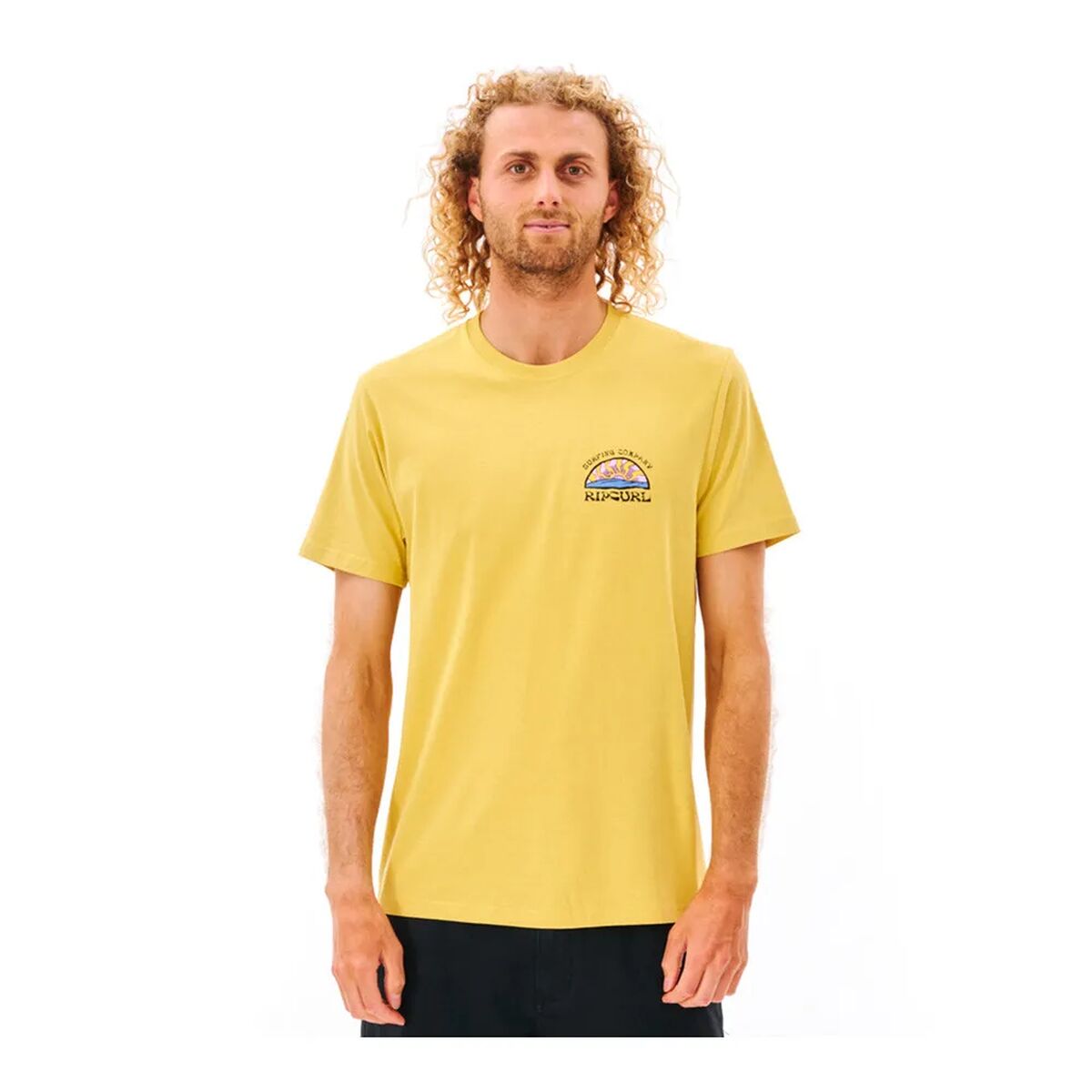 T-shirt med kortärm Herr Rip Curl Gul Män - 4