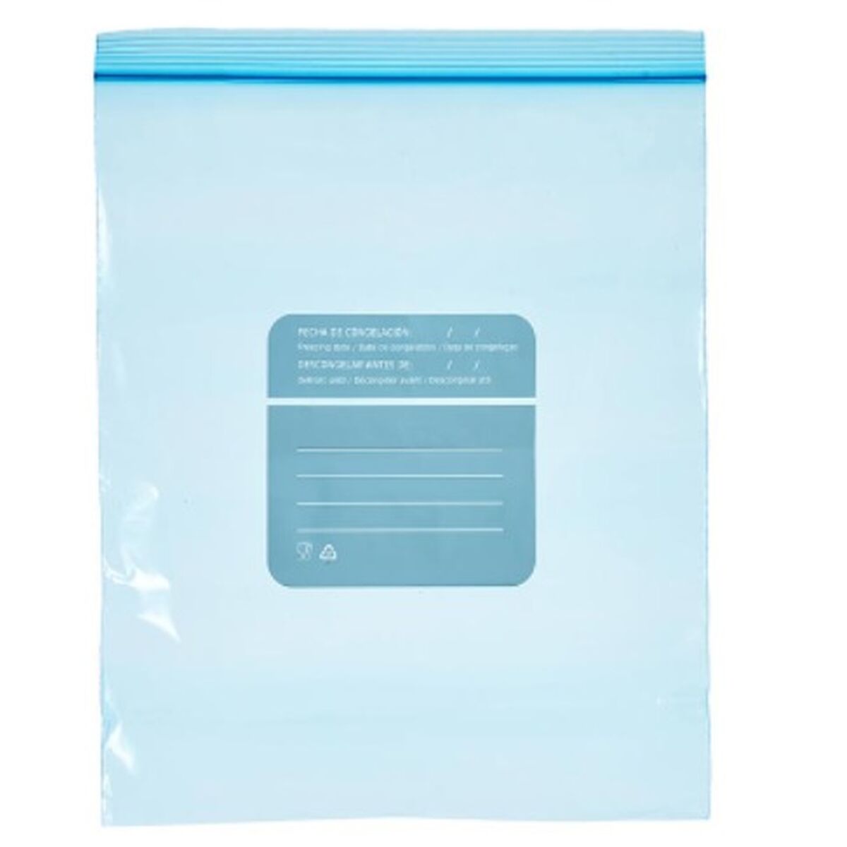 Set med återanvändningsbara livsmedelspåsar Leknes 190939000479 Blå Polyetylen 3 L 25 x 30 cm ziplock (20 antal) - 4