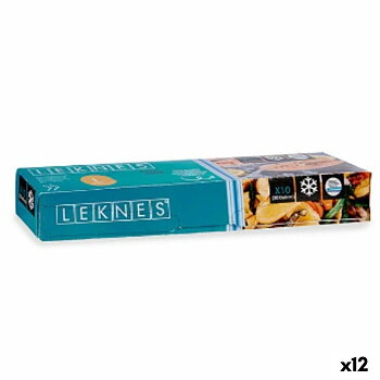 Set med återanvändningsbara livsmedelspåsar Leknes Blå Polyetylen 7 L 30 x 40 cm 30,5 x 4 x 4 cm 31 x 7,5 x 4,5 cm 30 x 0,01 x 4