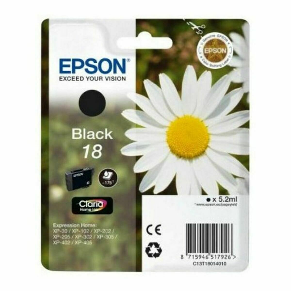 Original Bläckpatron Epson C13T18014012 Svart - 2
