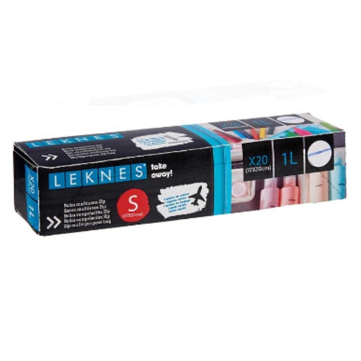 Set med återanvändningsbara livsmedelspåsar Leknes Transparent Polyetylen 1 L 20 x 17 cm 17,3 x 0,03 x 20,7 cm ziplock (21 antal - 5