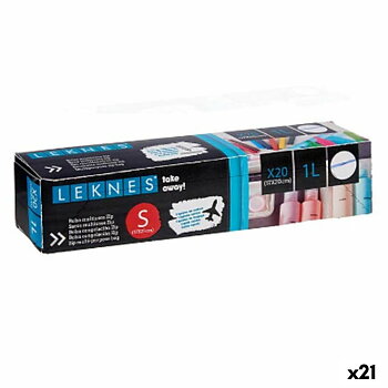 Set med återanvändningsbara livsmedelspåsar Leknes Transparent Polyetylen 1 L 20 x 17 cm 17,3 x 0,03 x 20,7 cm ziplock (21 antal