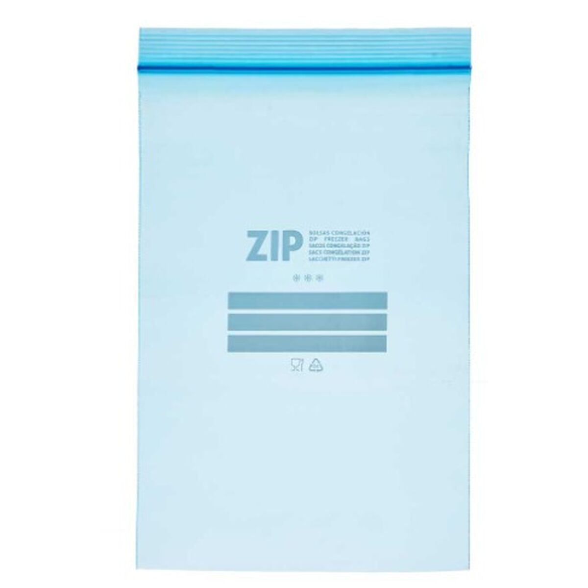 Set med återanvändningsbara livsmedelspåsar ziplock 17 x 25 cm Blå Polyetylen (20 antal) - 2