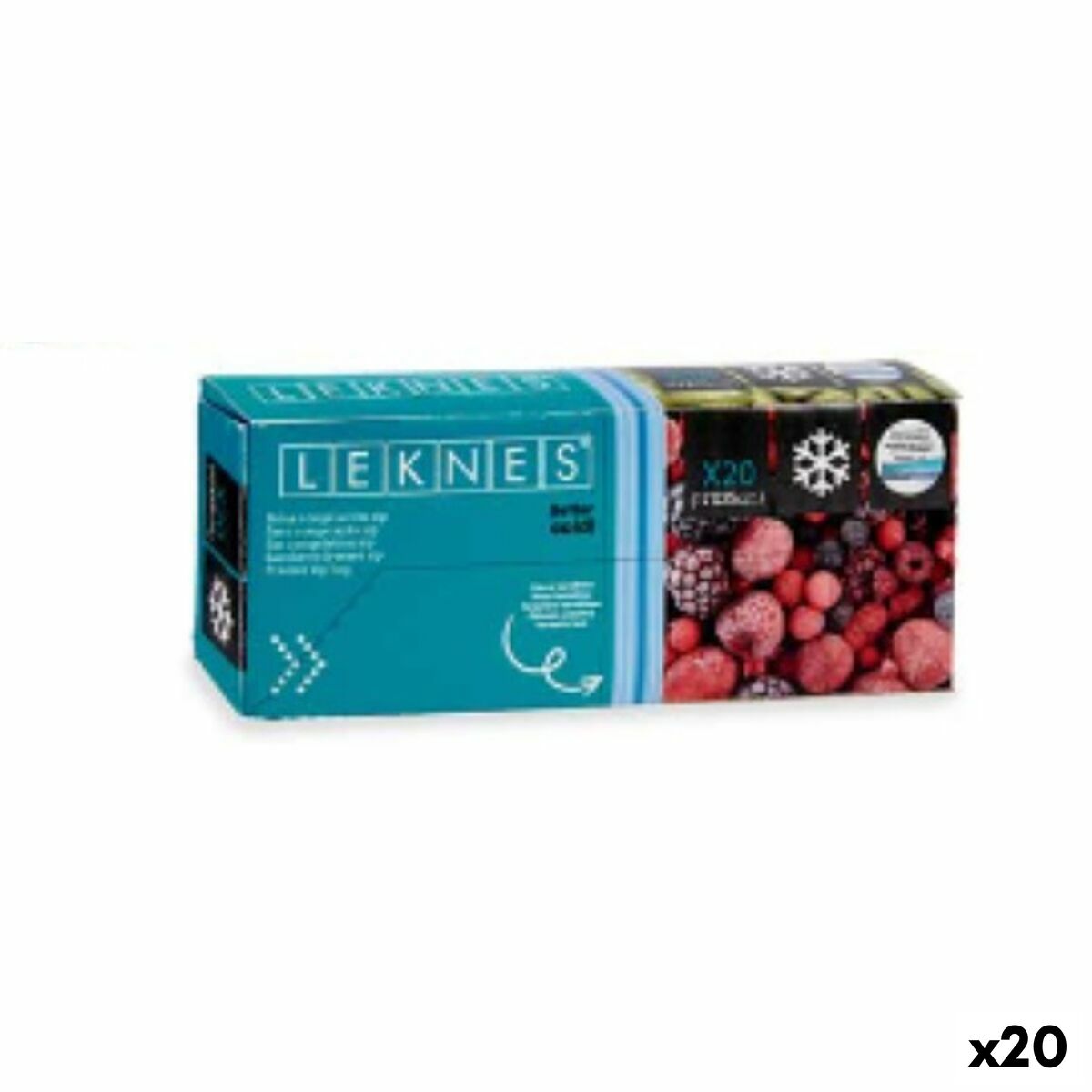 Set med återanvändningsbara livsmedelspåsar ziplock 17 x 25 cm Blå Polyetylen (20 antal) - 3