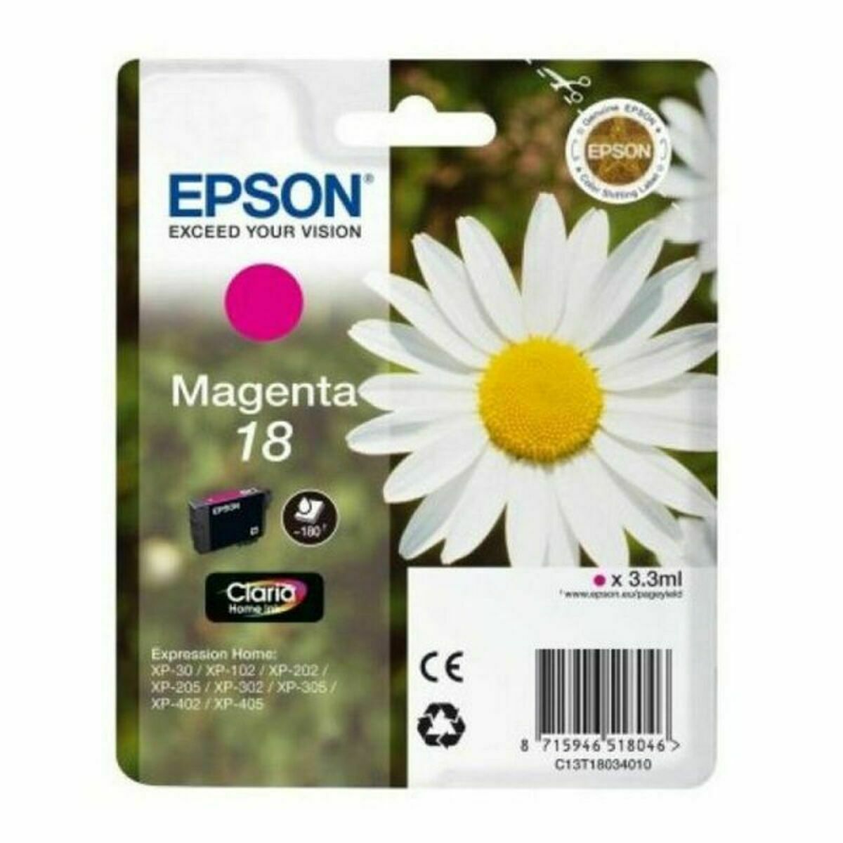 Original Bläckpatron Epson C13T18034012 Magenta - 2