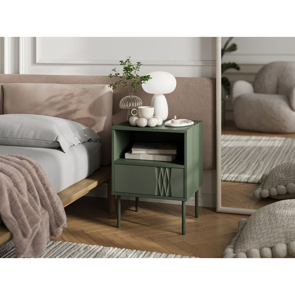 Nattduksbord Cama Meble TRESSE 400091 Grön - 3