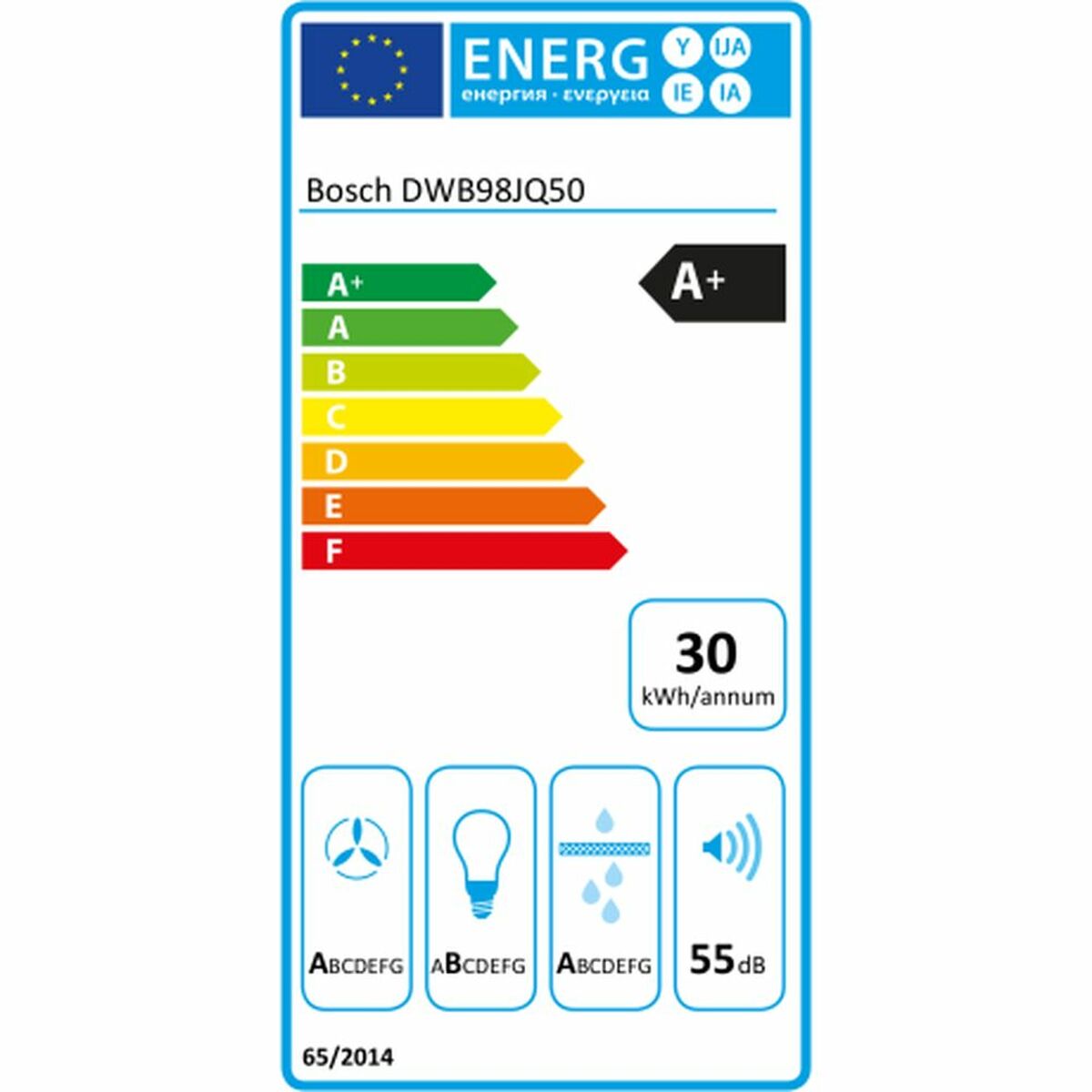 Konventionell fläkt BOSCH DWB98JQ50 90 cm 843 m³/h 160W A+ Stål - 2